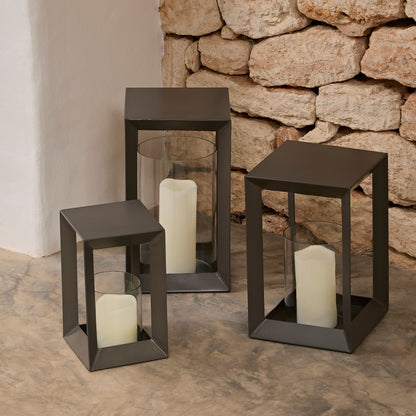 Coxley 25cm Iron Lantern - Nickel - Laura James