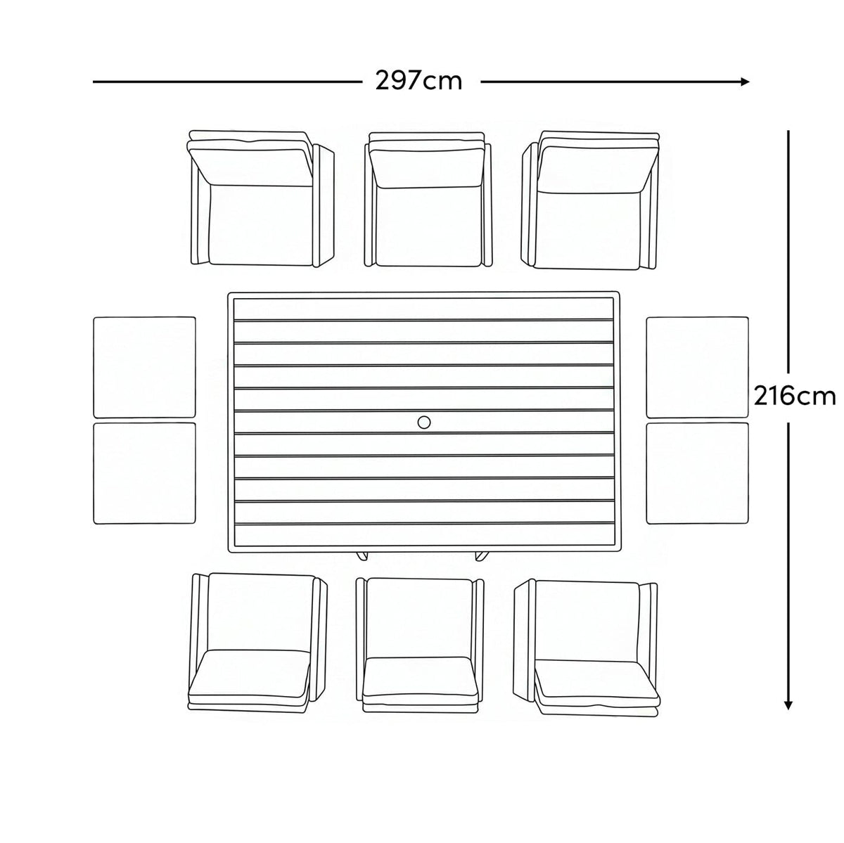 10 Seater Rattan Cube Outdoor Dining Set - Grey Weave - Laura James