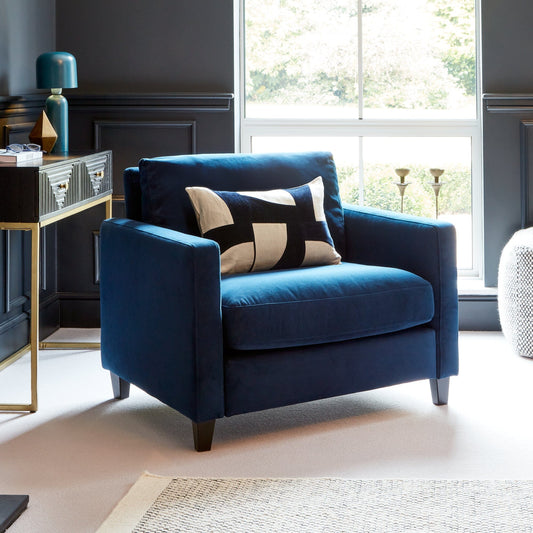 Ava Ink Armchair - Black Oak Legs