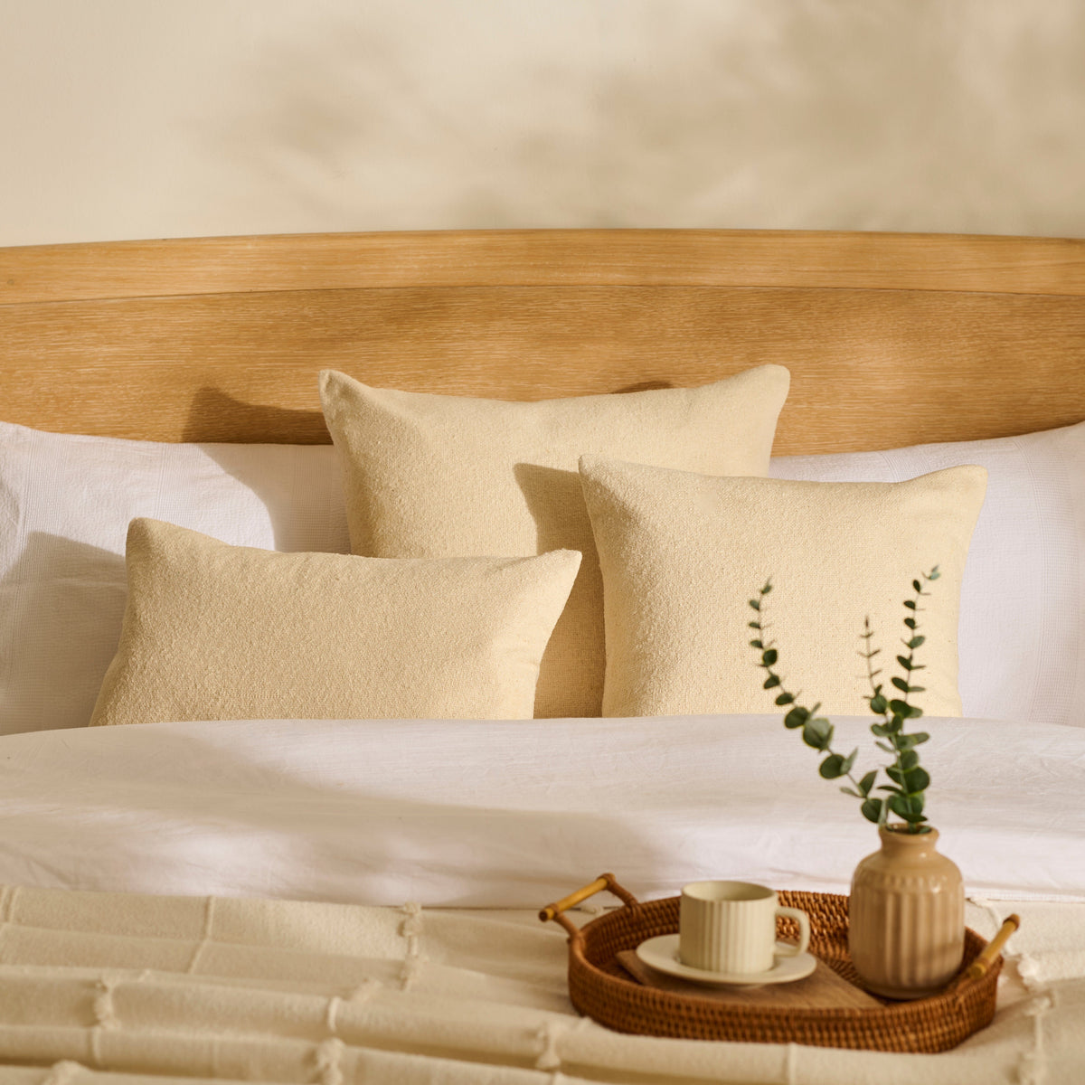Ealing 45 x 45cm Textured Cushion Cover - Clay - Laura James 