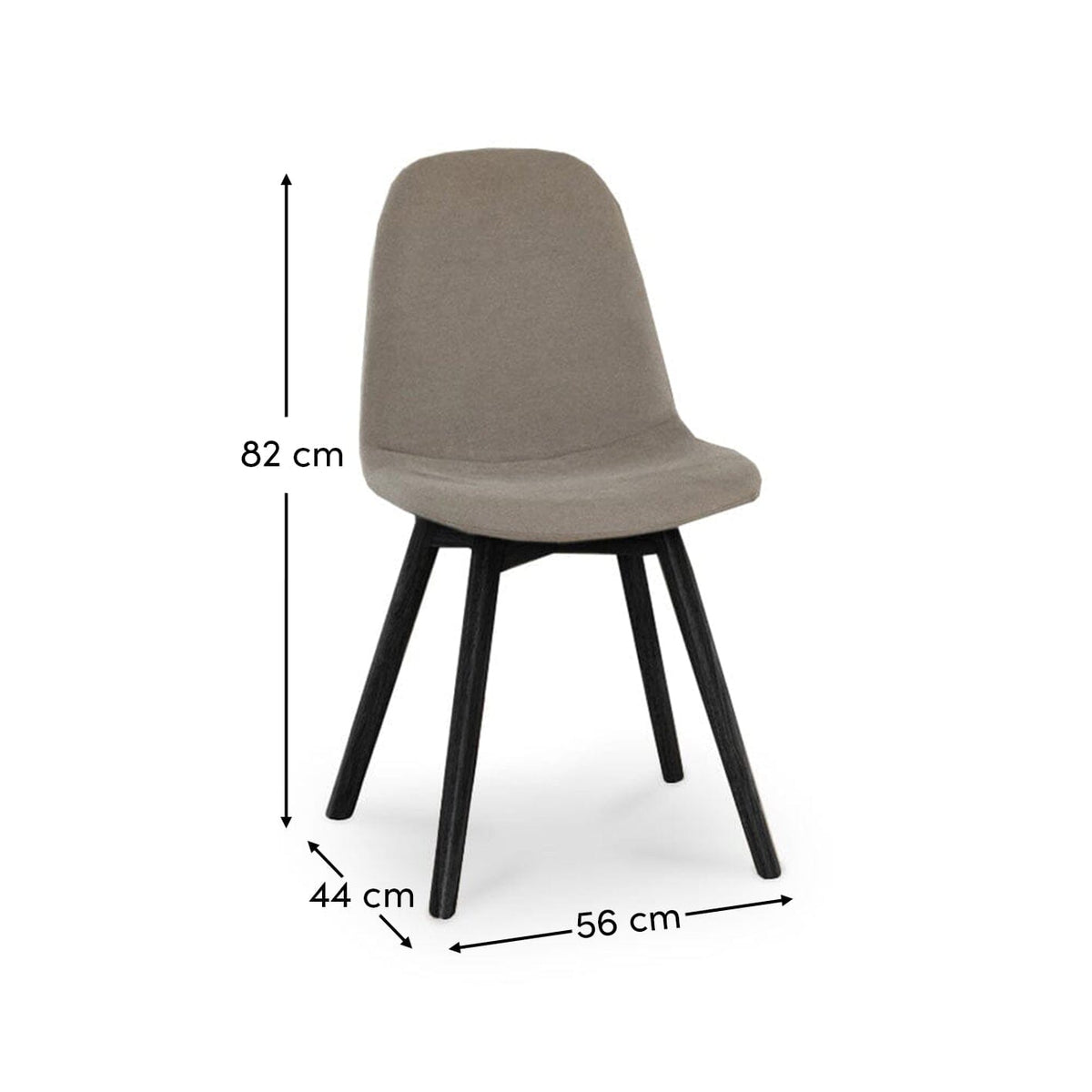 Ellis Soft Beige Dining Chairs - Black Legs - Laura James 