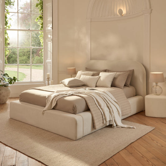 Farrah Double Ottoman Bed - Ivory