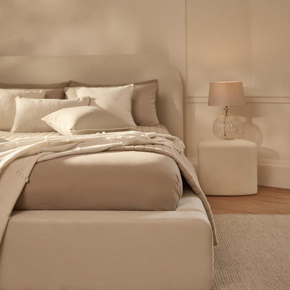 Farrah King Ottoman Bed - Ivory - Laura James