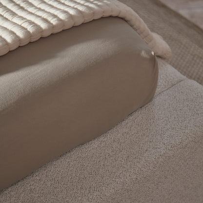 Farrah King Ottoman Bed - Oat Boucle - Laura James