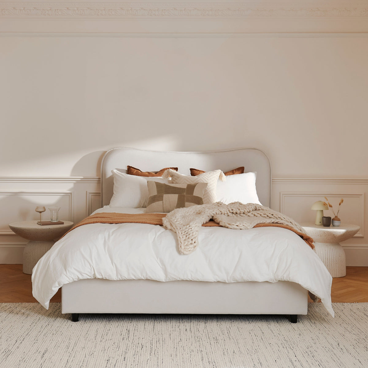 Finola Double Ottoman Bed - Ivory - Laura James 