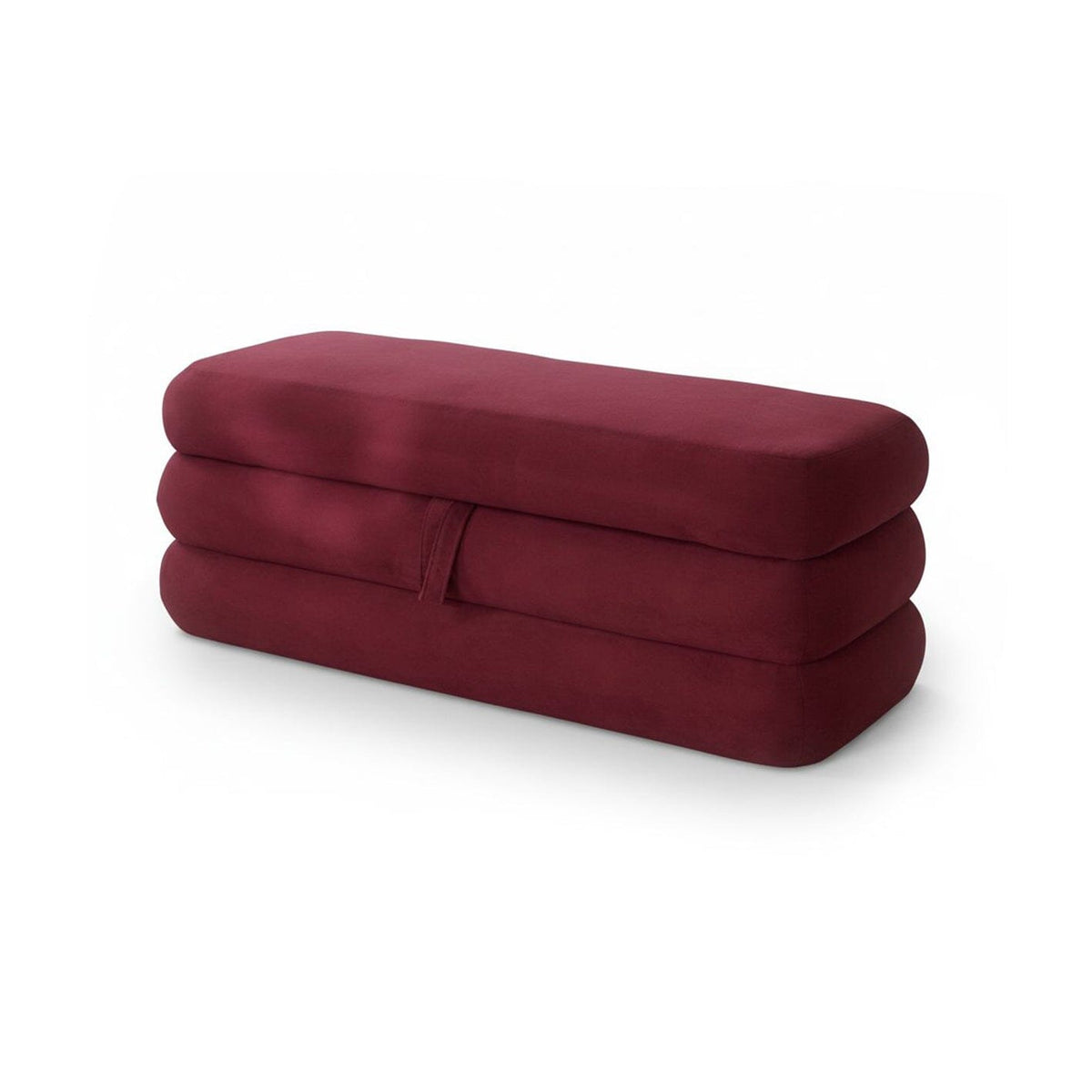 Fleur Storage Ottoman - Burgundy Red - Laura James