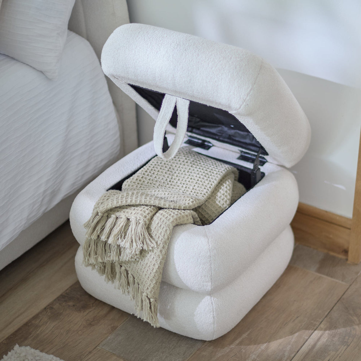 Fleur Boucle Footstool - Laura James