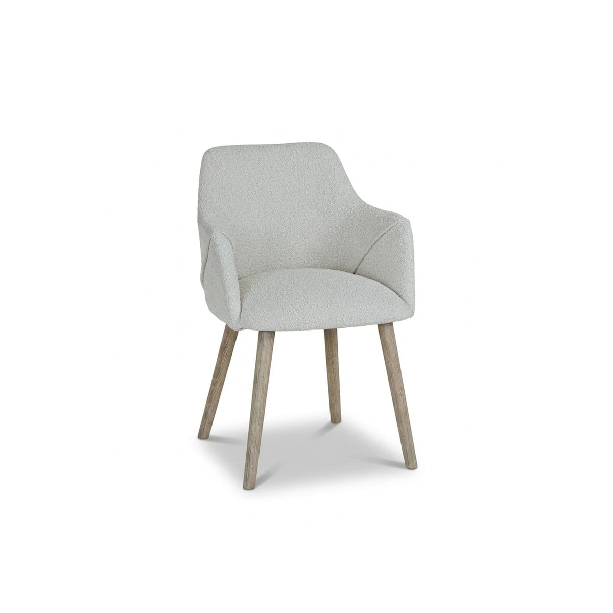 Freya Oat Boucle Armchair - Set of 2 - Whitewash Oak Legs - Laura James