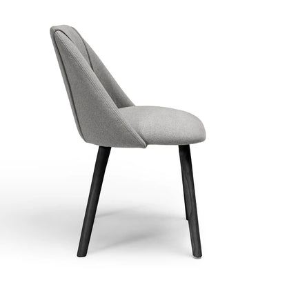Amelia Whitewash Dining Table Set - 6 Seater - Freya Fossil Dining Chairs - Black Legs