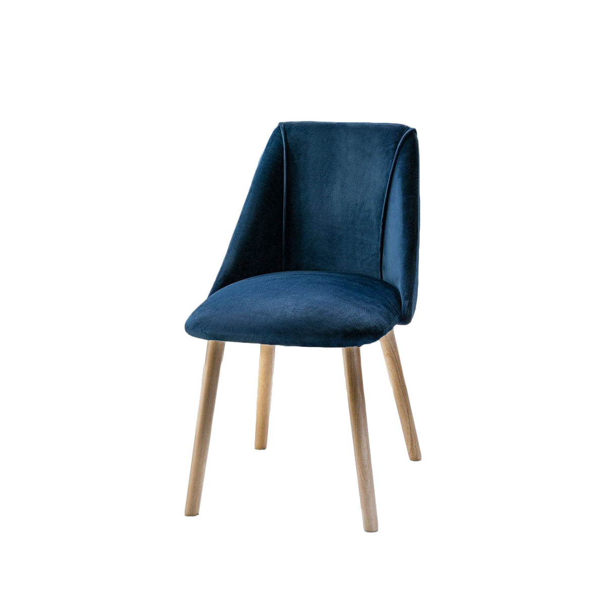 Willow 4 Seater Pale Oak Dining Table Set - Freya Blue Dining Chairs with Pale Oak Legs - Laura James