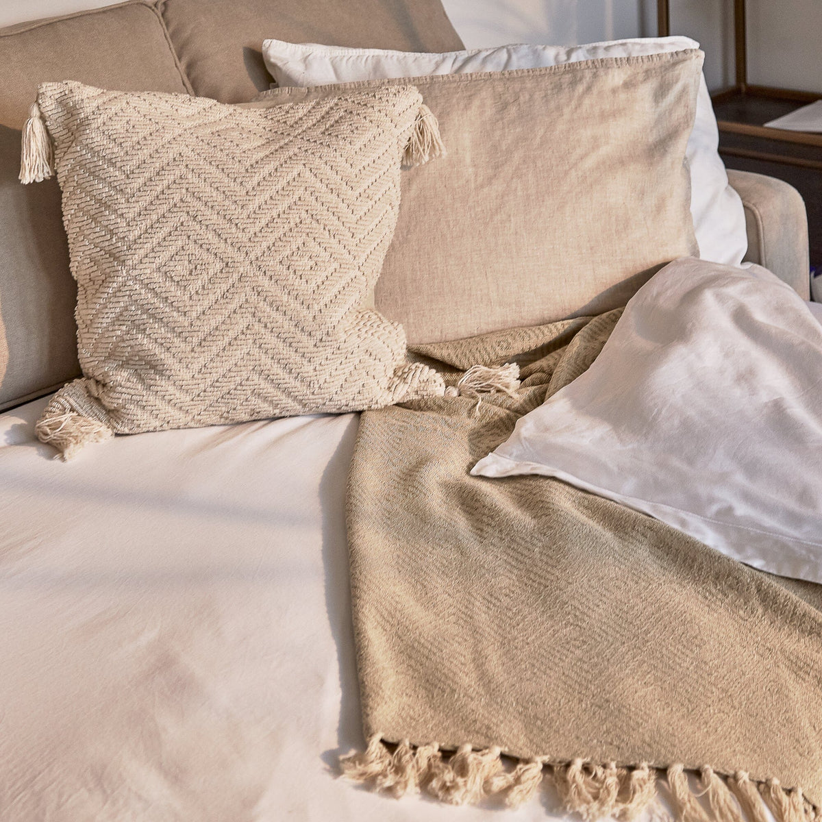 Hugo Pull-Out Corner Sofa Bed - Warm Taupe - Laura James 