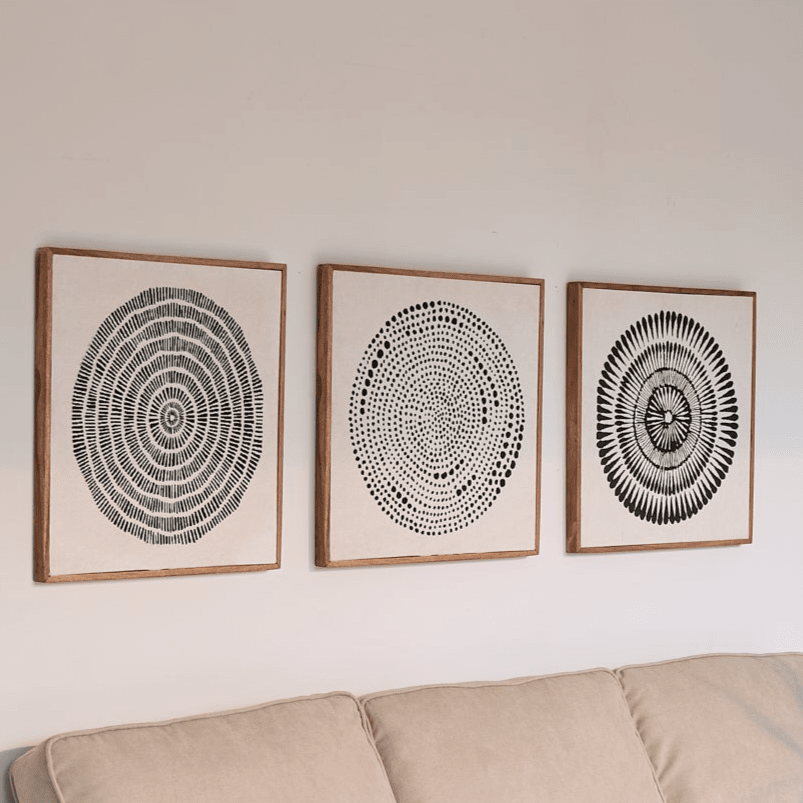 Umari 50x50cm Circle Print on Cotton - Set of 3 - Laura James 