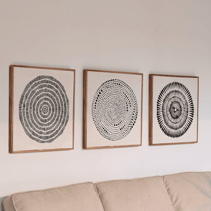 Umari 50x50cm Circle Print on Cotton - Set of 3 - Laura James 