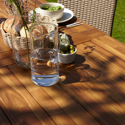 Hali 6 Seater Wooden Outdoor Dining Set with Hali Black Chairs - 235cm