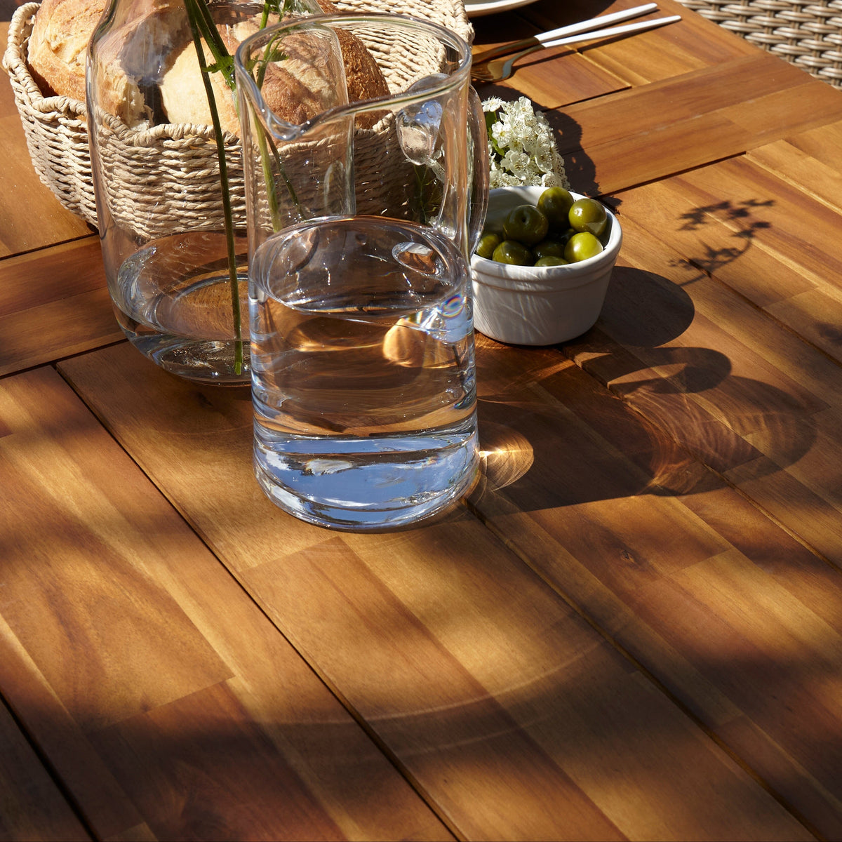 Hali 8 Seater Wooden Outdoor Dining Set with Hali Black Chairs - 235cm