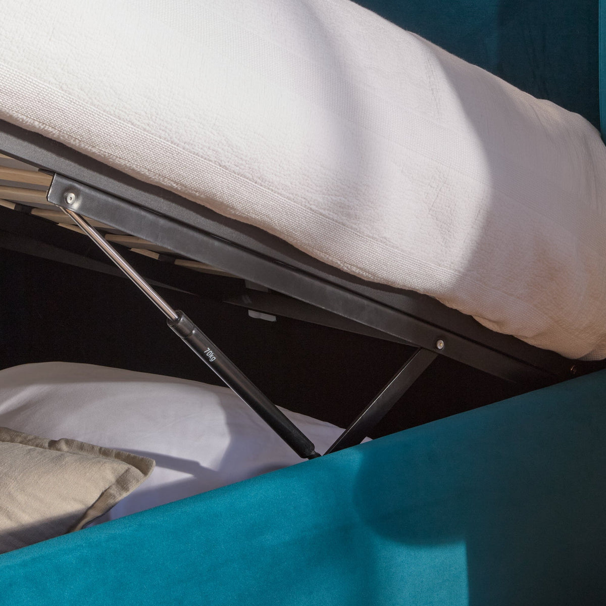 Hannah King Ottoman Bed - Deep Teal - Laura James