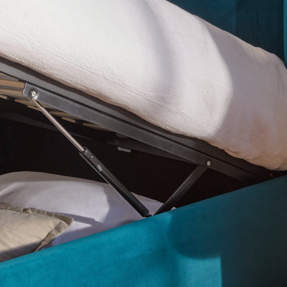 Hannah King Ottoman Bed - Deep Teal - Laura James