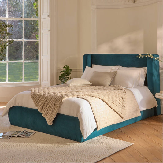 Hannah King Ottoman Bed - Deep Teal - Laura James