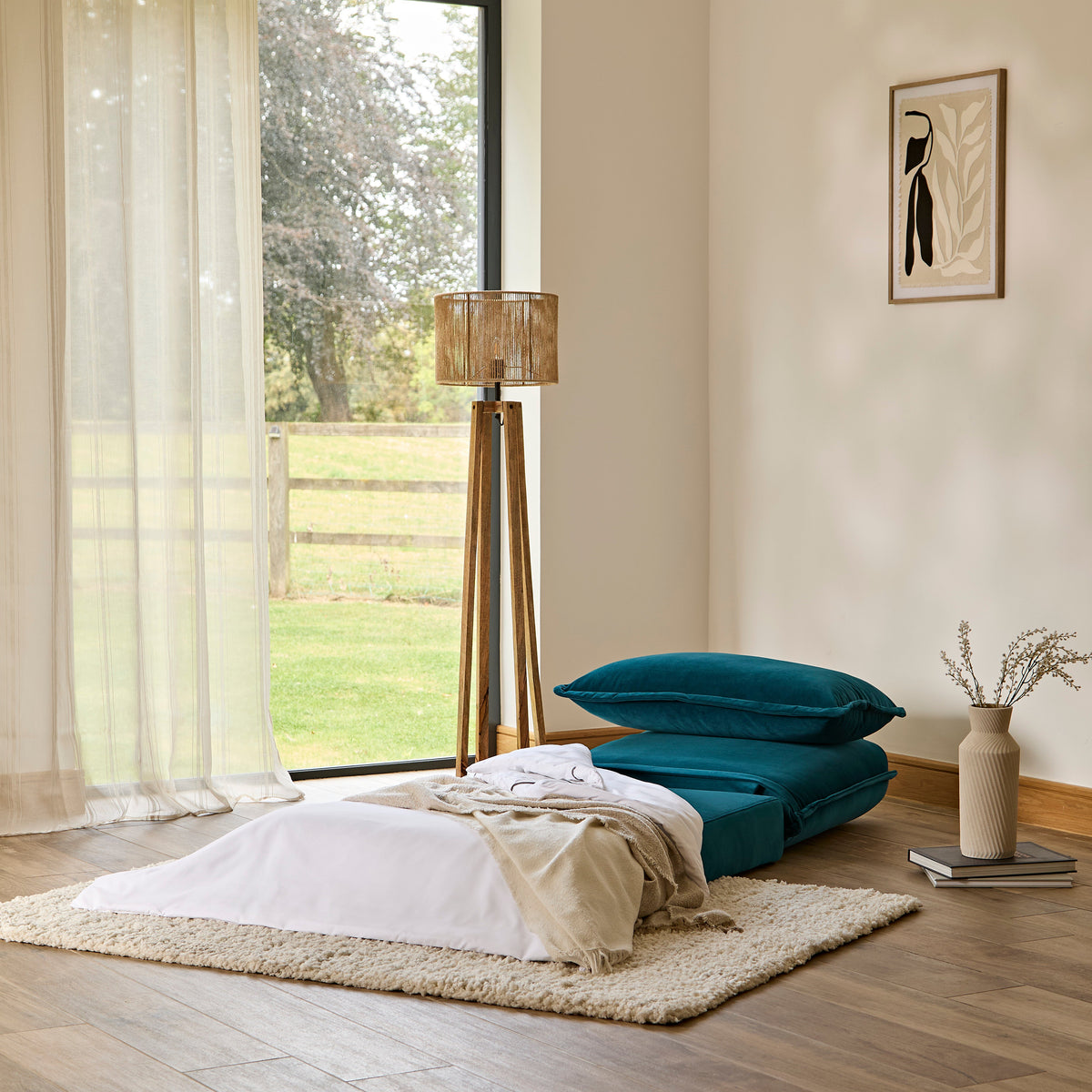 Harlow Single Sofa Bed - Soft Teal - Laura James