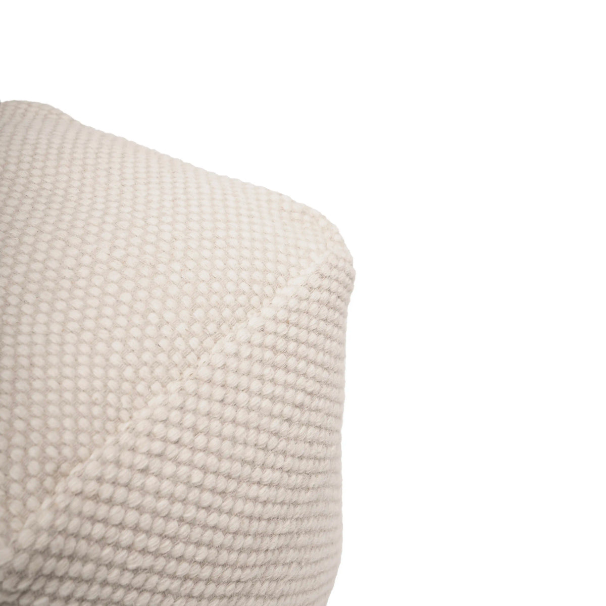Atcham Clay/Natural Wool and Cotton Ottoman Stool - Laura James