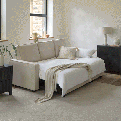 Hugo Corner Sofa Bed with Storage - White