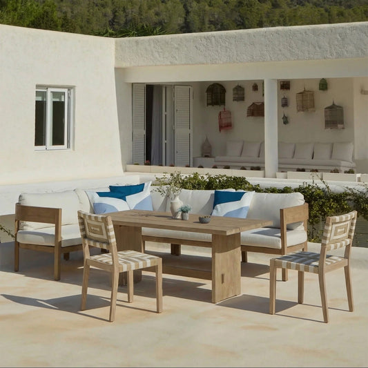 Imani 8 Seater Wooden Corner Sofa Set with Imani Dining Table & 2 Saffron Dining Chairs