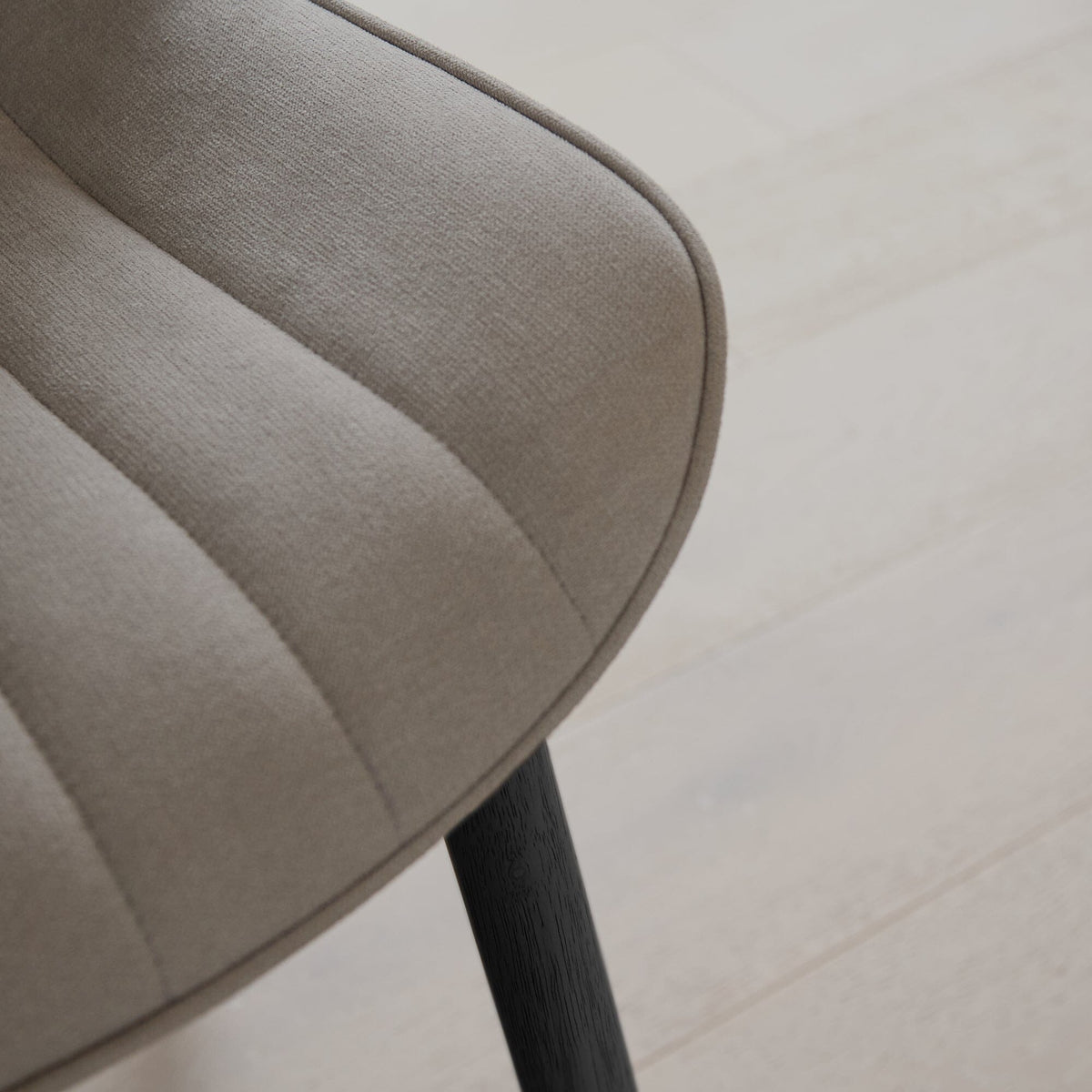  Bella Soft Beige Dining Chairs - Set Of 2 -  Black Legs - Laura James 