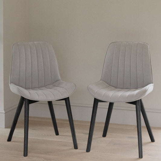  Bella Grey Dining Chairs - Black Legs - Laura James 