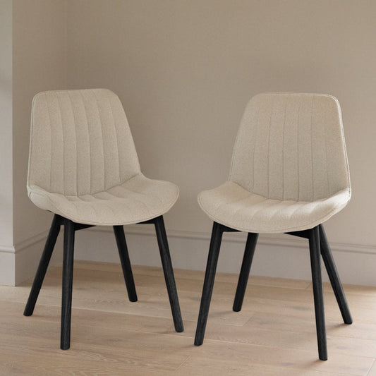  Bella Boucle Dining Chairs - Set Of 2 -  Black Legs - Laura James 