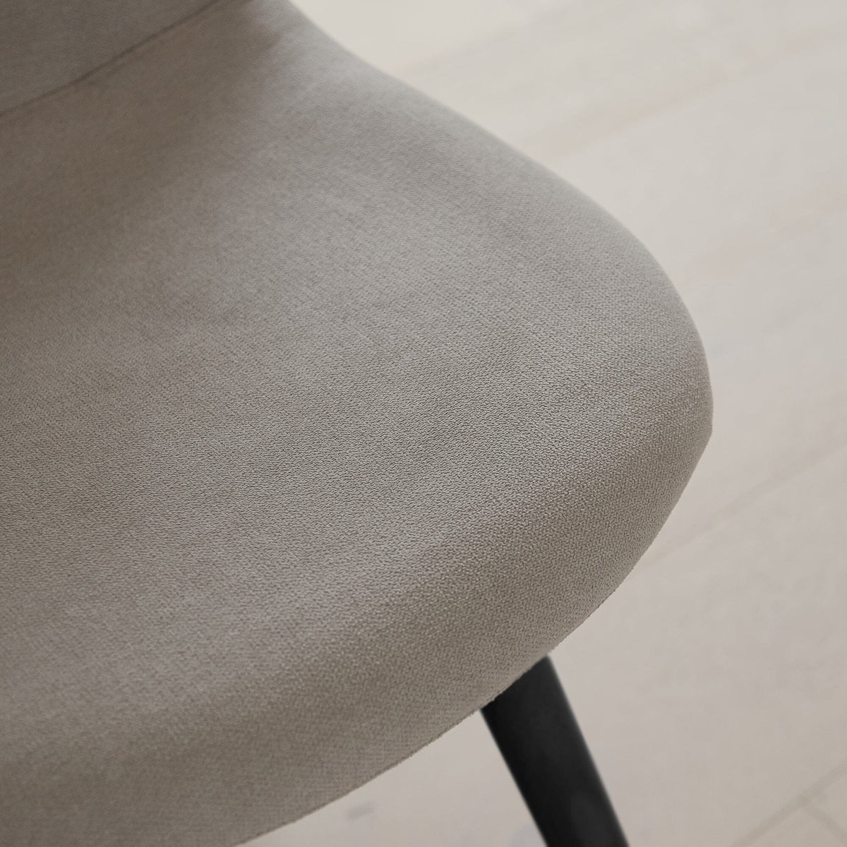 Ellis Soft Beige Dining Chairs - Black Legs - Laura James 