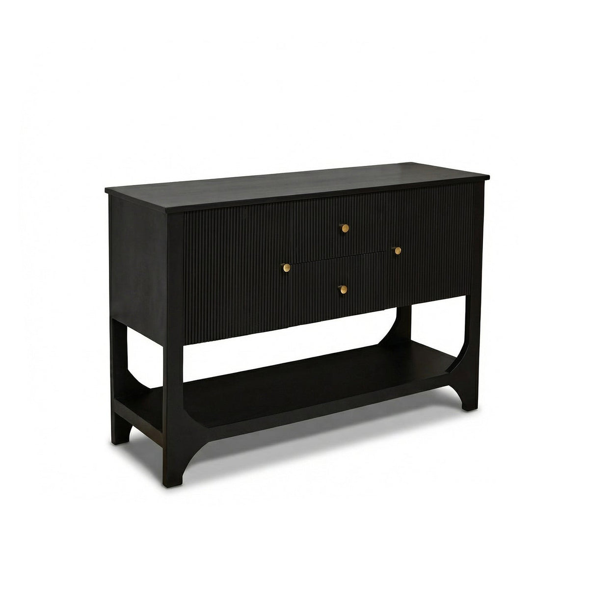 Jade 2 Door 2 Drawer Sideboard - Jet Black Mango Wood - Laura James
