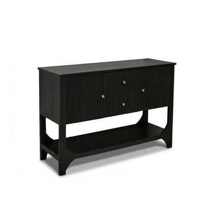 Jade 2 Door 2 Drawer Sideboard - Jet Black Mango Wood - Laura James