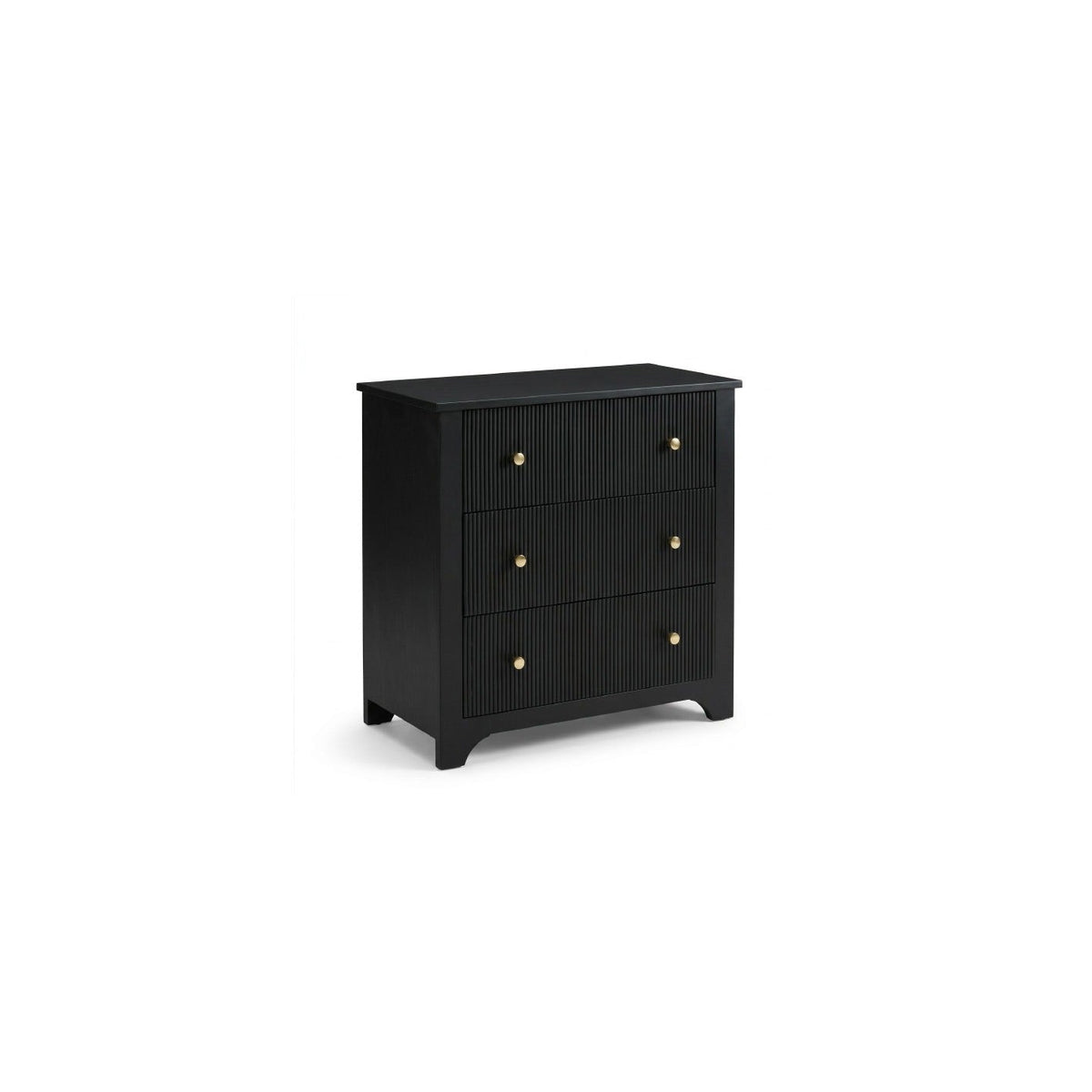 Jade 3 Drawer Chest of Drawers - Jet Black - Laura James