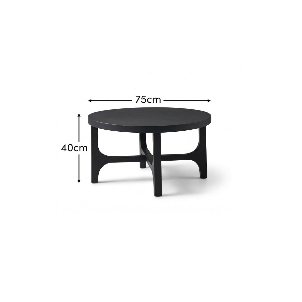 Black Mango Wood Round Coffee Table - Laura James