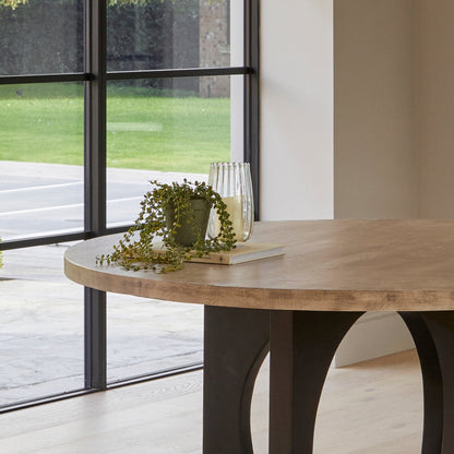 Jade Round Jet Black Mango Wood Dining Table - Laura James

