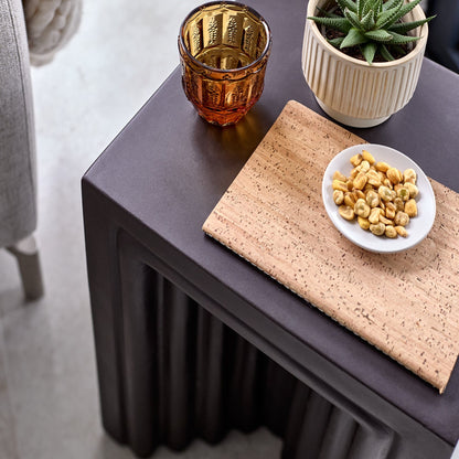 Karasi Concrete Rectangular Side Table - Black - Laura james