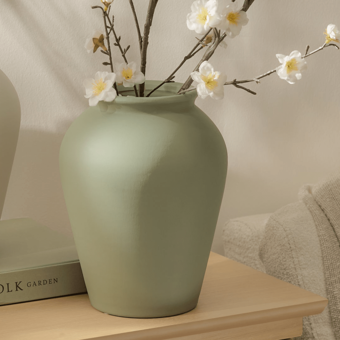 Kalera 23cm Terracotta Vase - Olive - Laura James