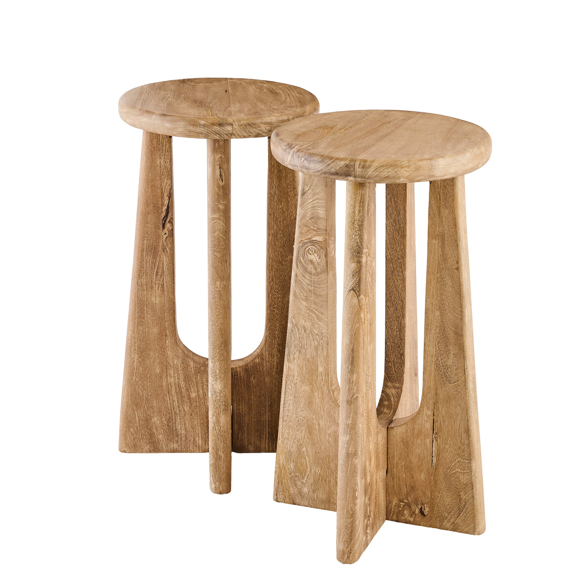 Kehlani Chalked Mango Wood Bar Stool - Laura James