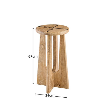 Kehlani Chalked Mango Wood Bar Stool - Laura James