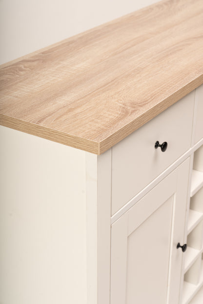 Bampton Sideboard with Wine Rack - White