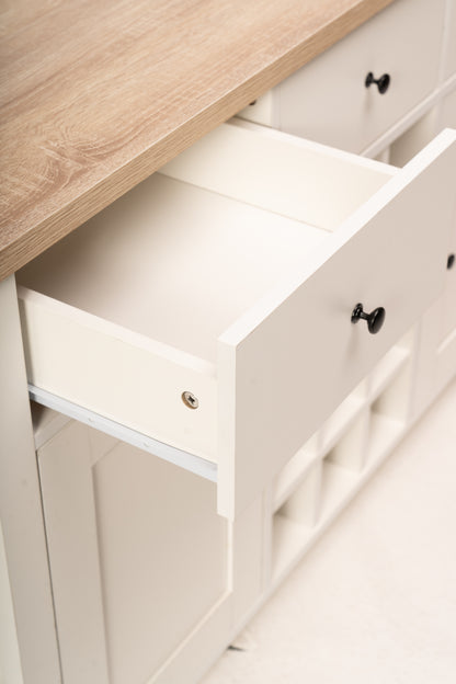 Bampton Sideboard with Wine Rack - White