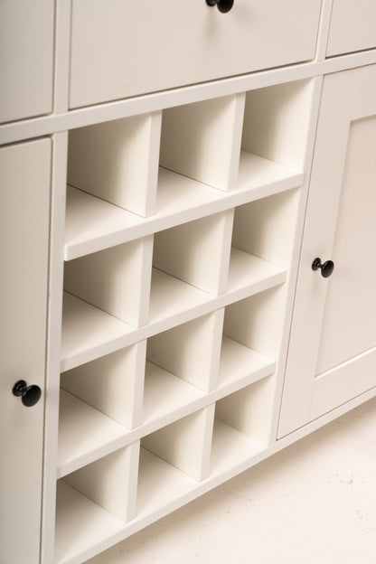 Bampton Sideboard with Wine Rack - White