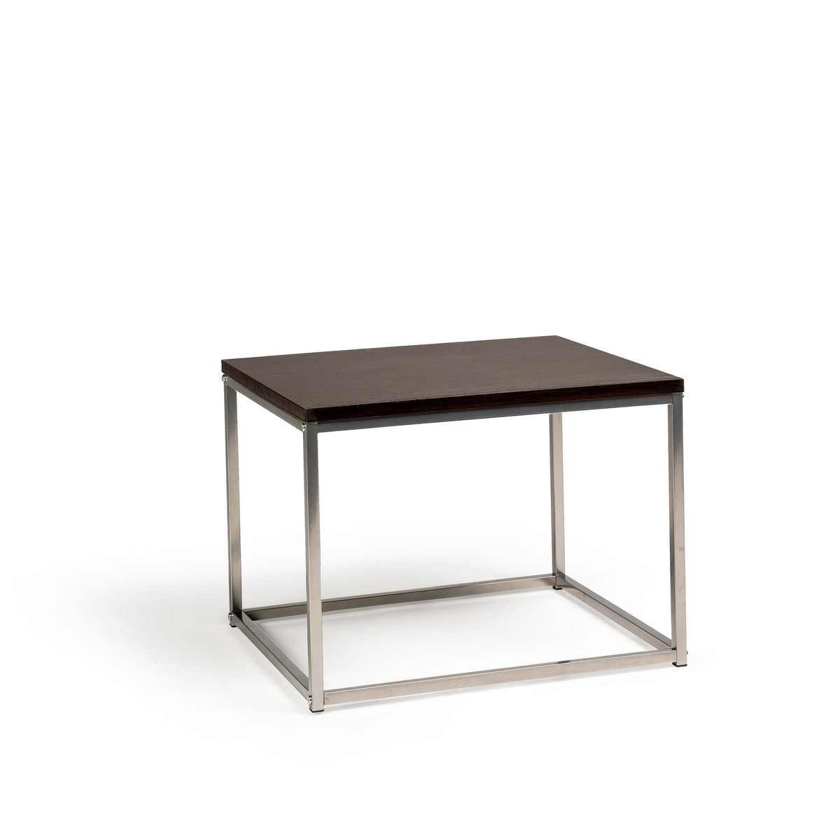 Jay Walnut Side Table - Chrome Frame - Laura James