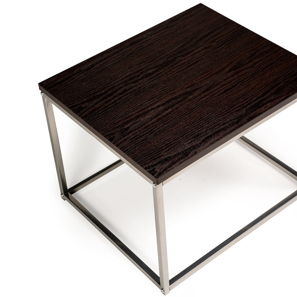 Jay Walnut Side Table - Chrome Frame - Laura James