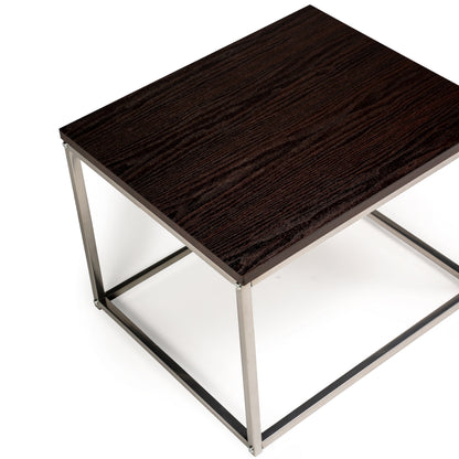 Jay Walnut Side Table - Chrome Frame - Laura James