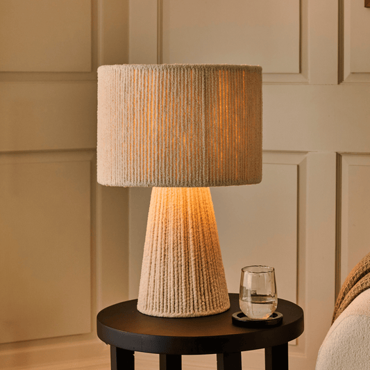 Lohi 52cm Table Lamp - Natural Chenille - Laura James