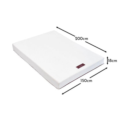 Luna Memory Foam King Mattress - Burgundy Red Zip - Laura James 