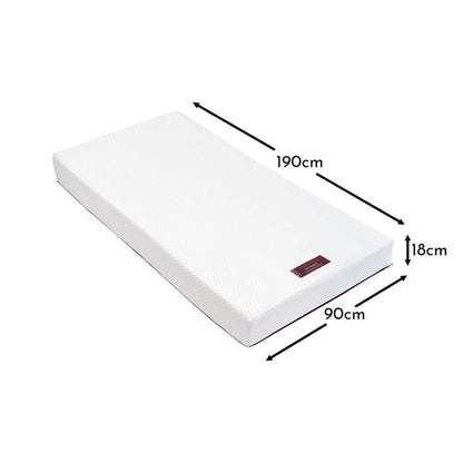 Luna Memory Foam Single Mattress - Burgundy Red Zip - Laura James 