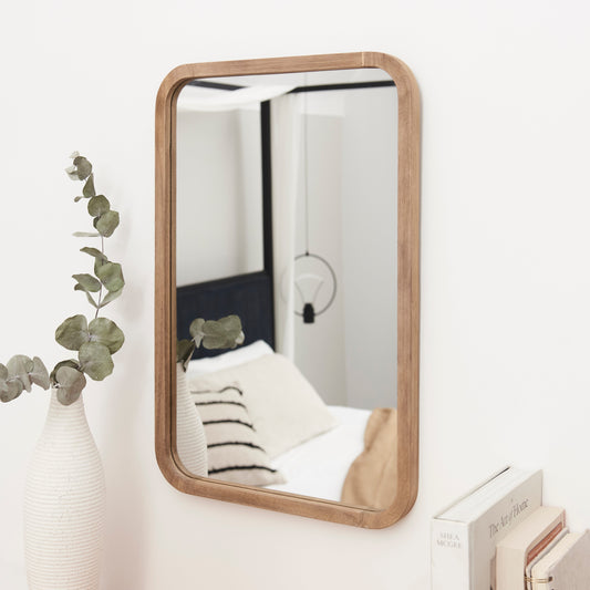 Lyndon 60x40cm Wooden Mirror - Natural - Laura James 