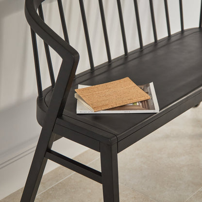 Mabel 120cm Bench - Black Oak - Laura James 